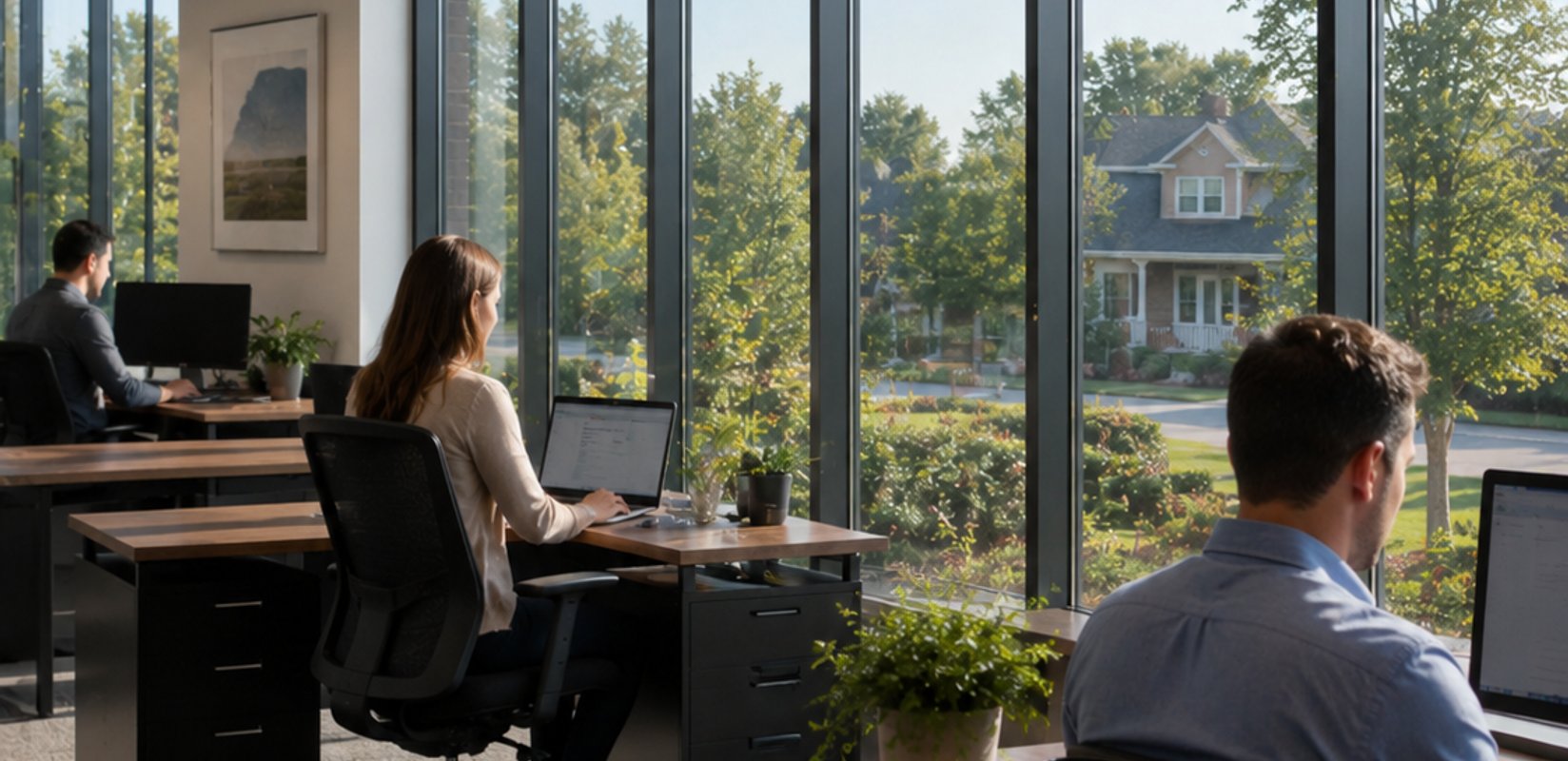 Commercial window film keeps a Southern NH office bright, cool, and glare-free.