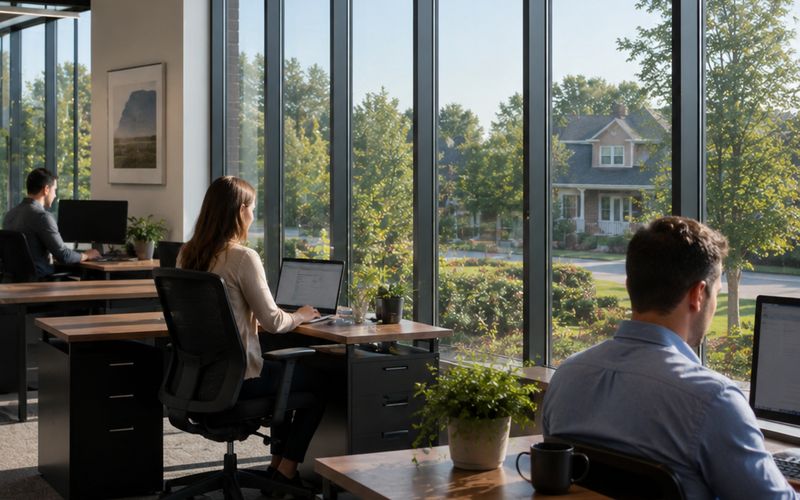 Commercial window film keeps a Southern NH office bright, cool, and glare-free.
