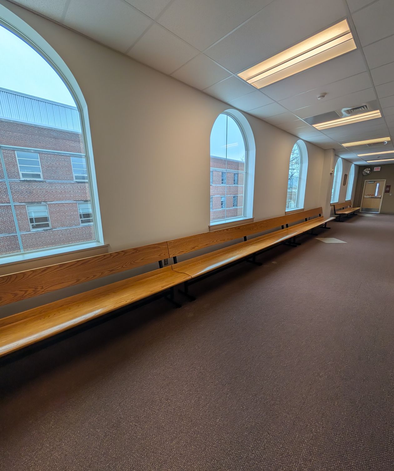 Commercial window cleaning view at a business property