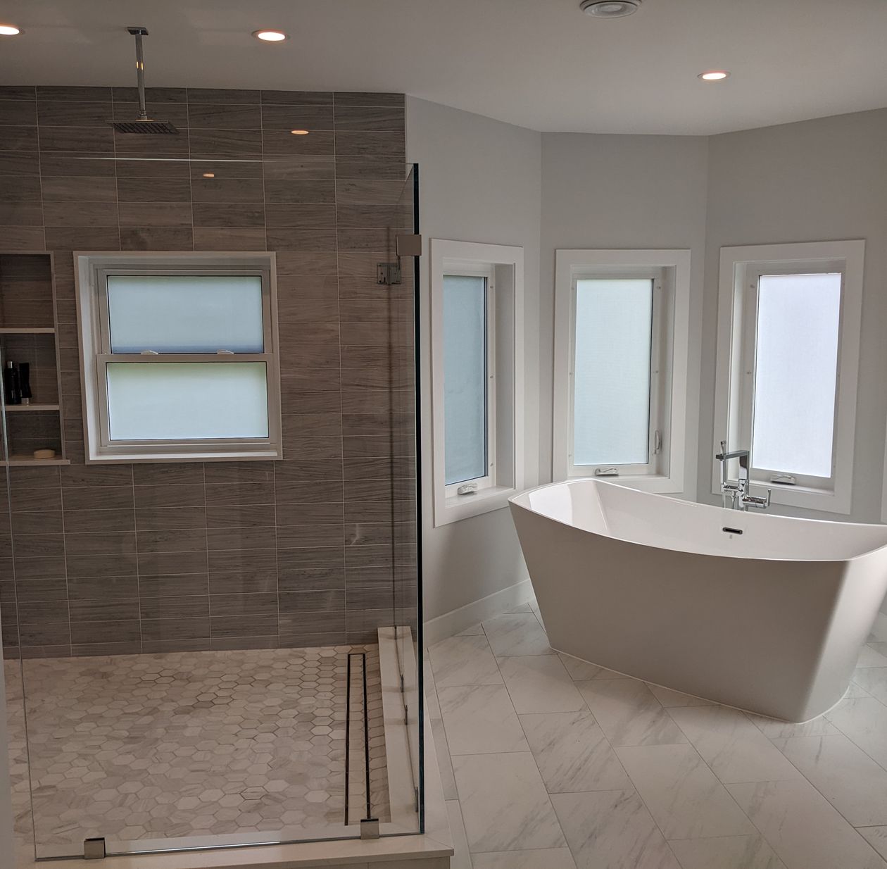 Residential window cleaning view at a home